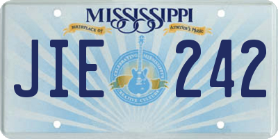 MS license plate JIE242