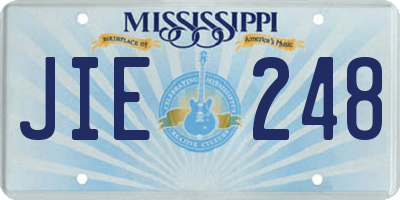 MS license plate JIE248
