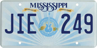 MS license plate JIE249