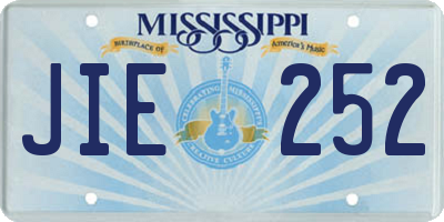 MS license plate JIE252