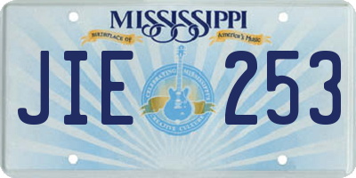 MS license plate JIE253