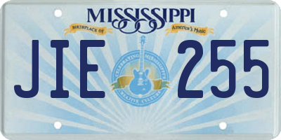 MS license plate JIE255