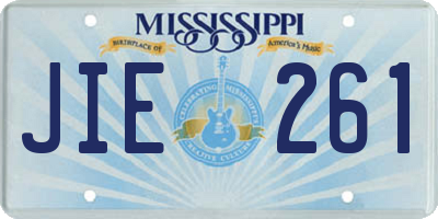 MS license plate JIE261