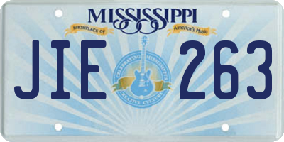 MS license plate JIE263