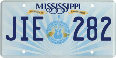 MS license plate JIE282
