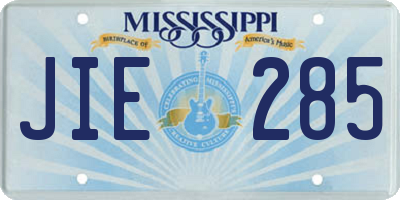MS license plate JIE285