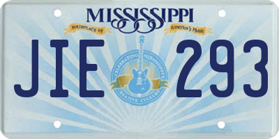 MS license plate JIE293