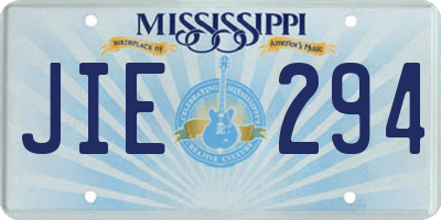 MS license plate JIE294