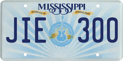 MS license plate JIE300