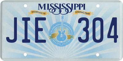 MS license plate JIE304