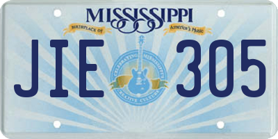 MS license plate JIE305