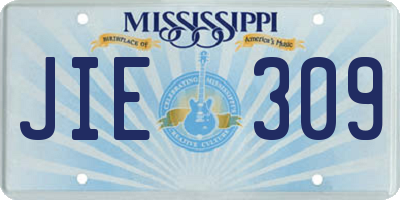 MS license plate JIE309