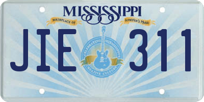 MS license plate JIE311
