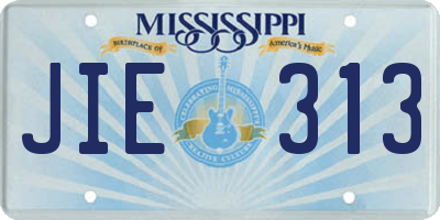 MS license plate JIE313