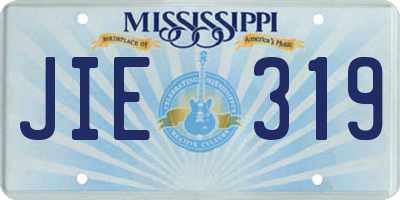 MS license plate JIE319