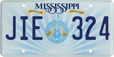 MS license plate JIE324