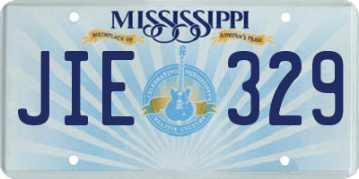 MS license plate JIE329