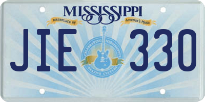 MS license plate JIE330