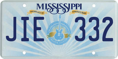 MS license plate JIE332