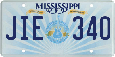 MS license plate JIE340