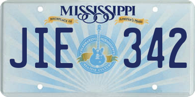 MS license plate JIE342