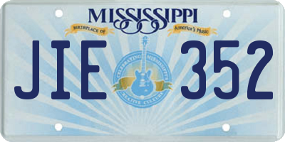 MS license plate JIE352