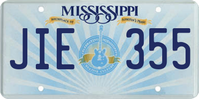 MS license plate JIE355