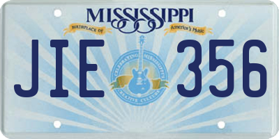 MS license plate JIE356