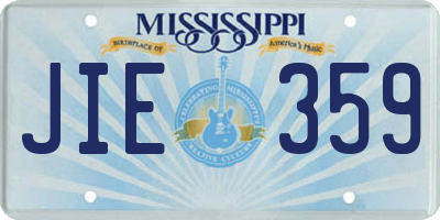 MS license plate JIE359