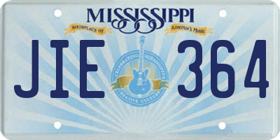 MS license plate JIE364