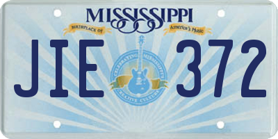 MS license plate JIE372