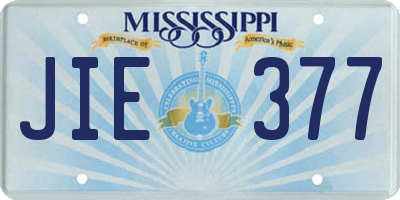 MS license plate JIE377