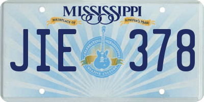 MS license plate JIE378