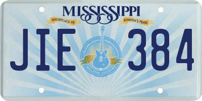 MS license plate JIE384