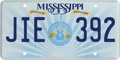MS license plate JIE392