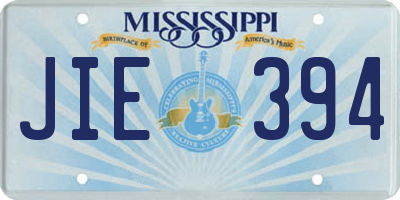 MS license plate JIE394