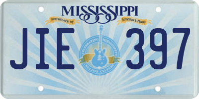 MS license plate JIE397