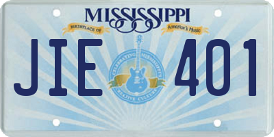 MS license plate JIE401