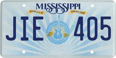 MS license plate JIE405