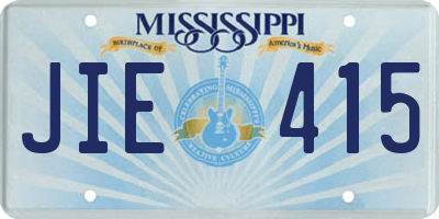 MS license plate JIE415