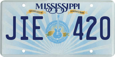 MS license plate JIE420