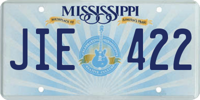 MS license plate JIE422