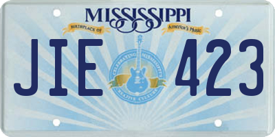 MS license plate JIE423