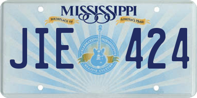 MS license plate JIE424
