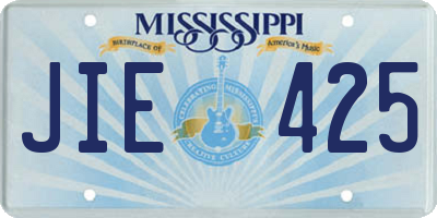 MS license plate JIE425