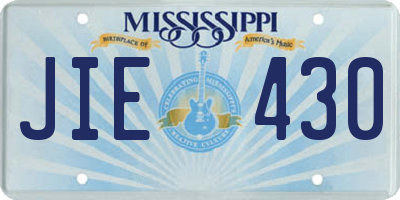 MS license plate JIE430