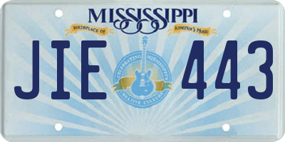 MS license plate JIE443