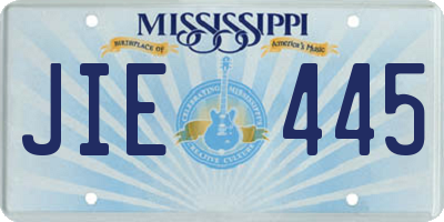 MS license plate JIE445