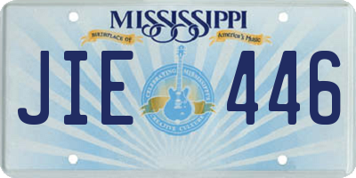 MS license plate JIE446
