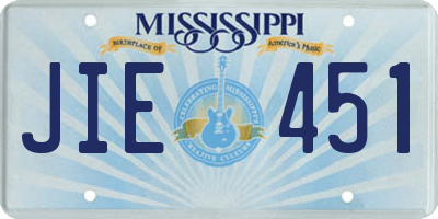 MS license plate JIE451